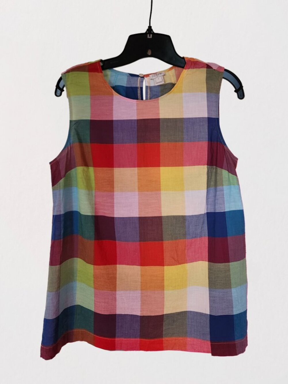 J Crew Factory Rainbow Gingham Check Dress Tank